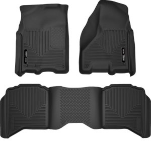 Ram 1500 Floor Liners - Front + Rear - Husky Liners - WeatherBeater - Black - 2012